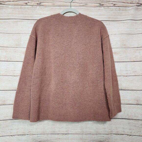 Madewell Women's Small Wool Blend Round Neck Wide Sleeve Oversized Sweater - Picture 9 of 14